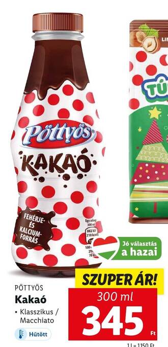 Lidl PÖTTYÖS Kakaó 300 ml ajánlat