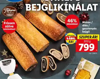 Lidl Mákos / diós / gesztenyés bejgli 300 g ajánlat