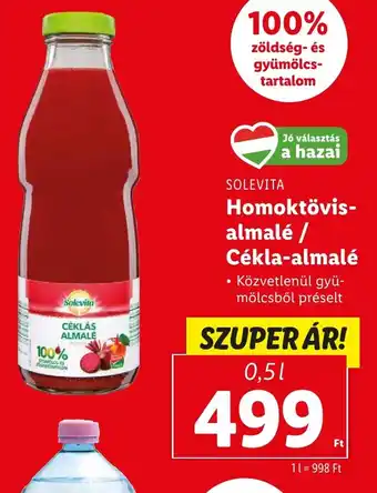 Lidl SOLEVITA Homoktövis-almalé / Cékla-almalé 0,5 l ajánlat