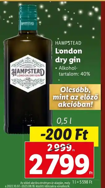 HAMPSTEAD London dry gin 0,5 l