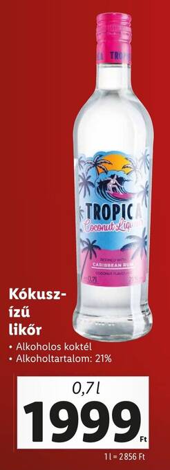 Lidl Kókusz- ízű likőr 0,7 l ajánlat