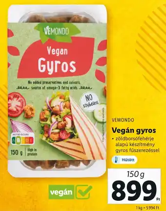 Lidl VEMONDO Vegán gyros 150 g ajánlat