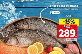 Lidl FRESH FISH TODAY Friss egész pisztráng 100 g ajánlat