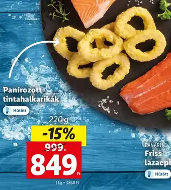 Lidl Panírozott tintahalkarikák 220 g ajánlat