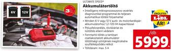 Lidl ULTIMATE SPEED Akkumulátortöltő 1 db ajánlat