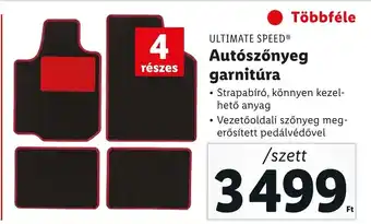 Lidl ULTIMATE SPEED Autószőnyeg garnitúra 4 részes ajánlat
