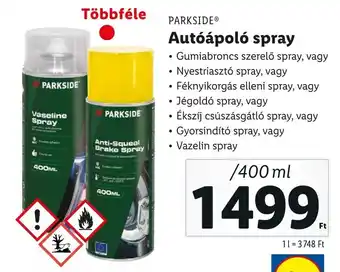 Lidl PARKSIDE Autóápoló spray 400 ml ajánlat
