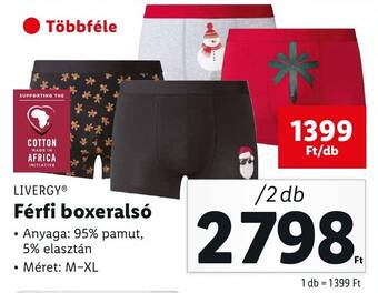 Lidl LIVERGY Férfi boxeralsó 2 db ajánlat