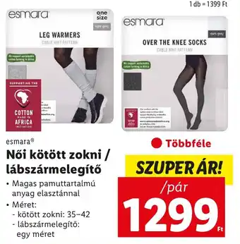 Lidl esmara Női kötött zokni / lábszármelegítő 1 pár ajánlat