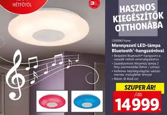 LIVARNO home Mennyezeti LED-lámpa Bluetooth-hangszóróval 1 db