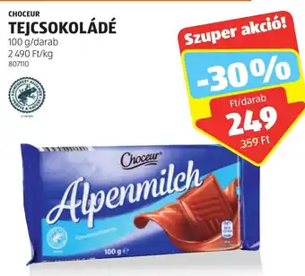 ALDI CHOCEUR TEJCSOKOLÁDÉ 100 g ajánlat