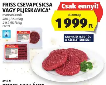 FRISS CSEVAPCSICSA VAGY PLJESKAVICA 480 g