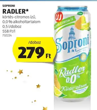 ALDI SOPRONI RADLER 0,5 l ajánlat