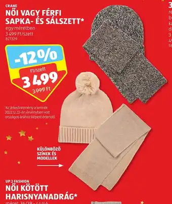 ALDI CRANE NŐI VAGY FÉRFI SAPKA- ÉS SÁLSZETT ajánlat