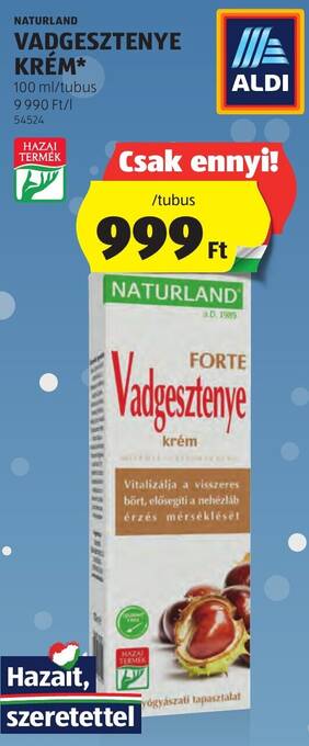 ALDI NATURLAND VADGESZTENYE KRÉM 100 ml ajánlat