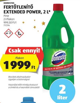 ALDI DOMESTOS FERTŐTLENÍTŐ EXTENDED POWER 2 l ajánlat