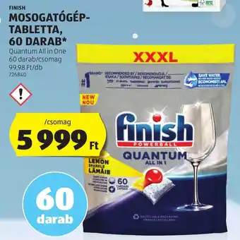 ALDI FINISH MOSOGATÓGÉP-TABLETTA 60 db ajánlat