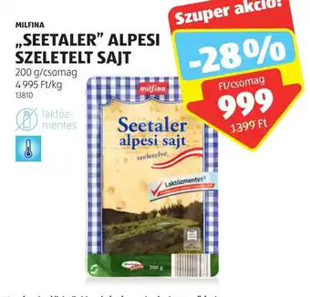 ALDI MILFINA „SEETALER" ALPESI SZELETELT SAJT 200 g ajánlat