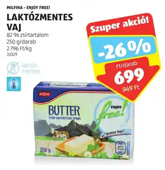 ALDI MILFINA - ENJOY FREE! LAKTÓZMENTES VAJ 250 g ajánlat
