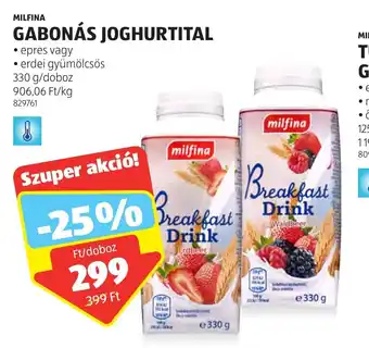 ALDI MILFINA GABONÁS JOGHURTITAL 330 g ajánlat