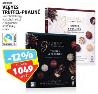 ALDI GOURMET VEGYES TRÜFFEL-PRALINÉ 200 g ajánlat