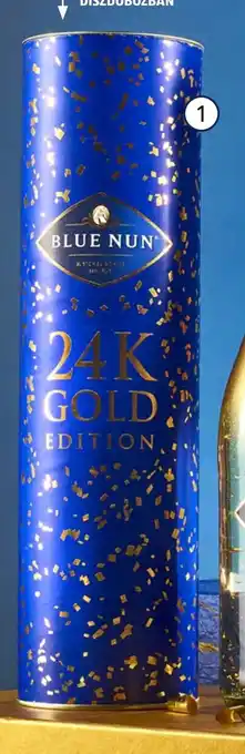 ALDI BLUE NUN PEZSGŐ 24 K ARANYPELYHEKKEL 0,75 l ajánlat