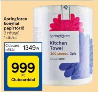 Tesco Springforce konyhai papírtörlő 1 db ajánlat
