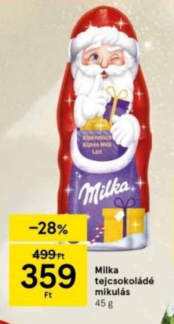 Tesco Milka tejcsokoládé mikulás 45 g ajánlat