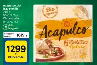 Tesco Acapulco bio lágy tortilla 240 g ajánlat