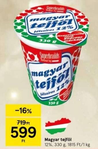 Tesco Magyar tejföl 330 g ajánlat