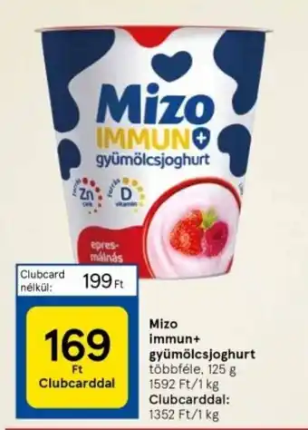 Tesco Mizo immun+ gyümölcsjoghurt 125 g ajánlat