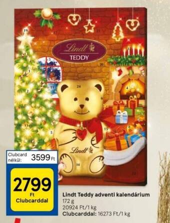 Tesco Lindt Teddy adventi kalendárium 172 g ajánlat