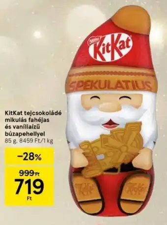 Tesco KitKat tejcsokoládé mikulás fahéjas stb. 85 g ajánlat