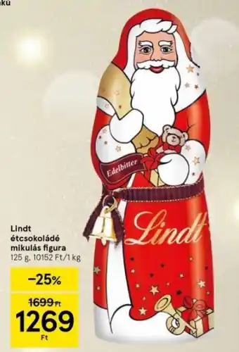 Tesco Lindt étcsokoládé mikulás figura 125 g ajánlat