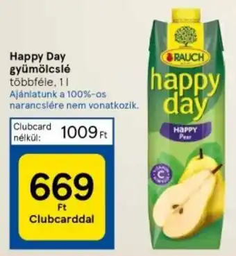 Tesco Happy Day gyümölcslé 1l ajánlat