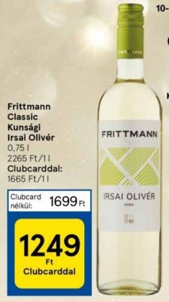Tesco Frittmann Classic Kunsági Irsai Olivér 0,75l ajánlat