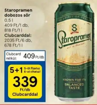 Tesco Staropramen dobozos sör 0.5l ajánlat