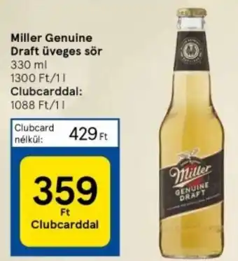 Miller Genuine Draft üveges sör 330ml