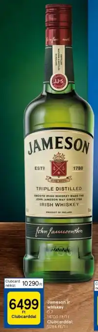 Tesco Jameson ir whiskey 0,7l ajánlat