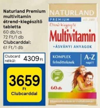 Tesco Naturland Premium multivitamin étrend-kiegészítő tabletta 60db ajánlat