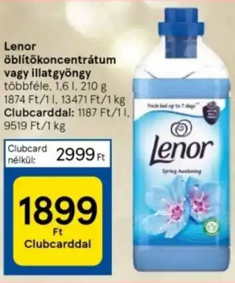 Tesco Lenor öblítőkoncentrátum vagy illatgyöngy többféle, 1,6 1, 210 g ajánlat