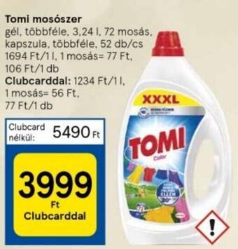 Tesco Tomi mosószer 3,24l ajánlat