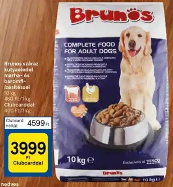 Tesco Brunos száraz kutyaeledel marha- és baromfi-ízesítéssel 10 kg ajánlat