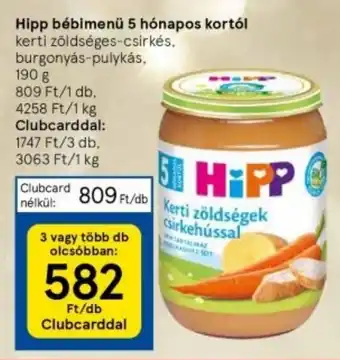 Hipp bébimenü 5 hónapos kortól 190g