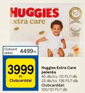 Tesco Huggies Extra Care pelenka 40 db/cs ajánlat