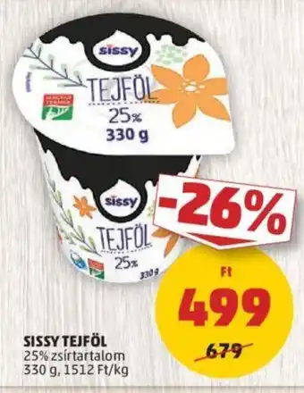 PENNY SISSY TEJFÖL 330 g ajánlat
