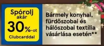 Tesco Bármely konyhai, fürdőszobai stb. textília vásárlása esetén ajánlat