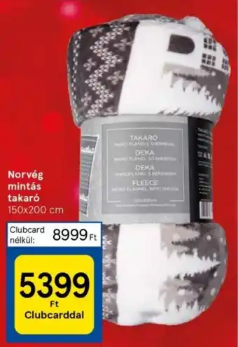Tesco Norvég mintás takaró 1 db ajánlat