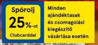 Minden ajándéktasak és csomagolási kiegészítő vásárlása esetén