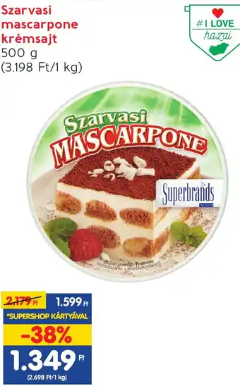 Szarvasi mascarpone krémsajt 500g